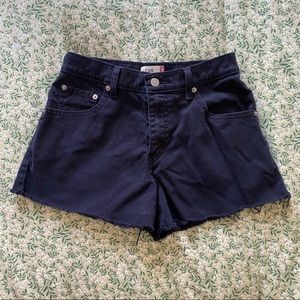 black levi denim shorts